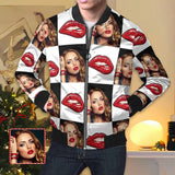 Custom Face Red Lips Men's Jacket