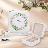 Custom Name Wreath Jewelry Storage Box Jewelry Decorative Trinket Case Travel Jewelry Case Jewelry Organizer for Women Gift