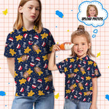 Custom Face Starry Sky Red Heart Girls' Polo Shirt