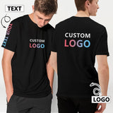 Custom Text&Logo Black Men's Classic T-shirt Personalized Men's Round Neck T-shirt