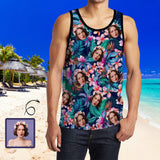 Custom Girlfriend Face Tank Tops Hawaiian Tropical Plants Personalized Men's All Over Print Tank Top