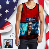 Custom Girlfriend Photo USA Flag Men's All Over Print Tank Top