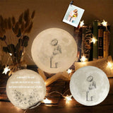 Custom Photo Mother Flower Engraved Moon Lamp