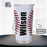 Custom Name Baseball Collage Travel Tumbler