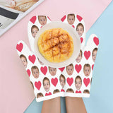 Custom Face Love Heart Heat Resistant Oven Mitt(A Pair)