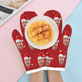 Custom Face Snow Heat Resistant Oven Mitt(A Pair)