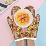 Custom Face Thanksgiving Pattern Heat Resistant Oven Mitt(A Pair)