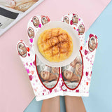 Custom Photo White Love Heat Resistant Oven Mitt(A Pair)