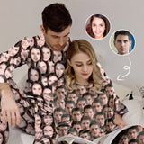 [Hot Sale] Custom Face Lover's Head Sleepwear Personalized Slumber Party Couple Matching Pajamas