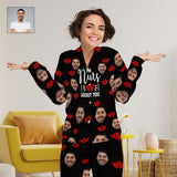 Custom Face Pajamas I'm Nuts About You Sleepwear Personalized Women's Long Pajama Set