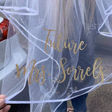 Custom Name Future Mrs Veil | Personalized Future Mrs  Veil | Bridal Shower Veil | Bachelorette Veil |Bride Veil