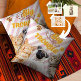 Throw Pillow Case with Custom Photo Design Big Trouble Pillow Cover