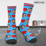 Custom Socks with Face Personalized Photo Love Sublimated Crew Socks