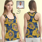 Design Face Tops Custom Flower Women's Racerback Yoga Tank Top