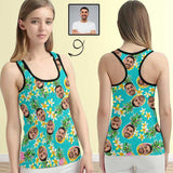 Tops with Custom Face Pineapple Women's Racerback Yoga Tank Tops