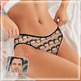 Custom Face Seamless Underwear fot Her Personalized Women's All Over Print High-cut Briefs