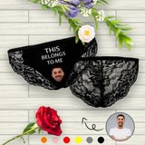 Custom Womens Panties Personalized Face Belongs To Me Sexy Underwear Women's Lace Panty