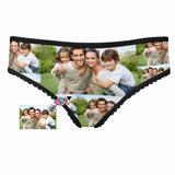 Personalized Photo Underwear Custom Splice Women's High-cut Briefs Anniversary Gift for Her