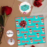 [Made In USA] Custom Gift Wrapping Paper with Face&Name Santa Claus Personalized Merry Christmas Wrapping Paper Design with Picture 58